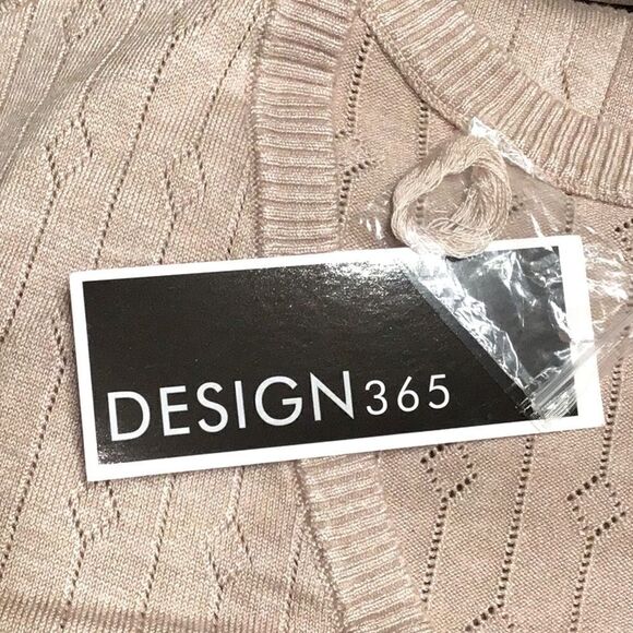 Design 365 Safari Tan Faux Button V Neck Pullover Knit Sweater NEW - Picture 13 of 13